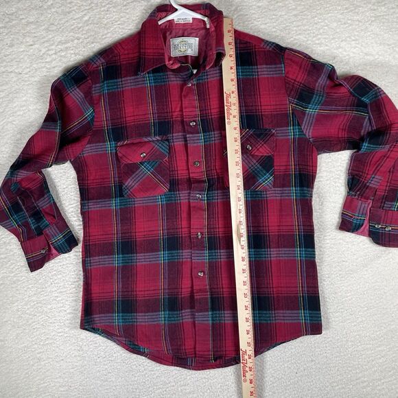 VTG Northwest Territory Shirt Mens Medium Red Plaid Acrylic Flannel Lumberjack - Picture 8 of 14
